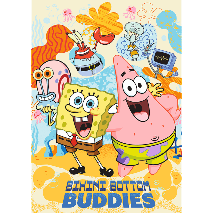 Puzzle Premium Plus Quality SpongeBob 1000 el. SpongeBob Kanciastoporty - zawartość opakowania