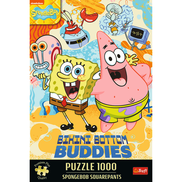 Puzzle Premium Plus Quality SpongeBob 1000 el. SpongeBob Kanciastoporty - przód opakowania