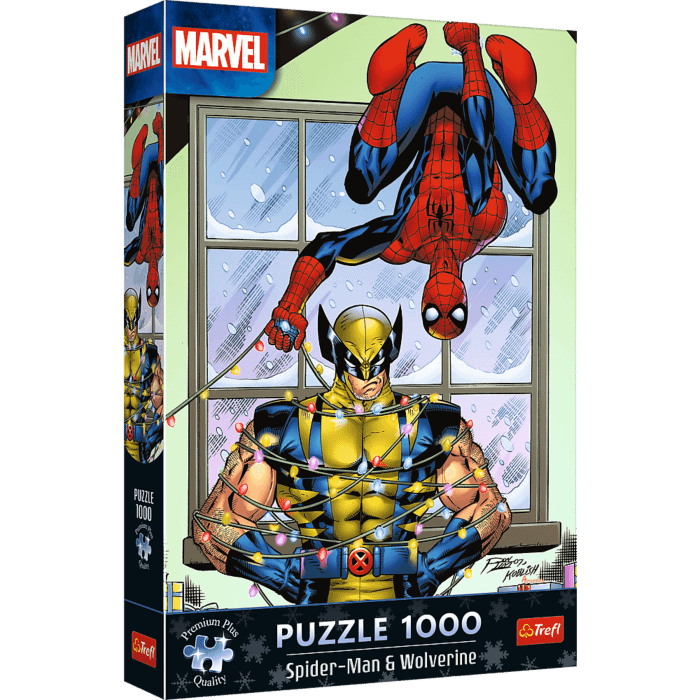 Puzzle Premium Plus Quality Marvel 1000 el. Spider-Man & Wolverine: Święta - opakowanie