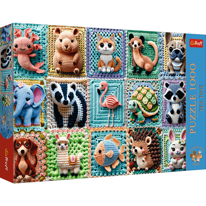 Puzzle Premium Plus Quality Tea Time 1000 el. Szydełkowe zwięrzątka - opakowanie Puzzle Premium Plus Quality Tea Time 1000 el. Szydełkowe zwięrzątka - opakowanie