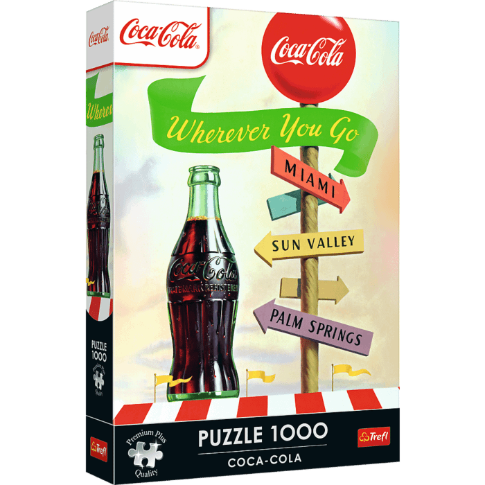 Puzzle Premium Plus Quality 1000 el. Coca-Cola: Gdziekolwiek zmierzasz - opakowanie Puzzle Premium Plus Quality 1000 el. Coca-Cola: Gdziekolwiek zmierzasz - opakowanie
