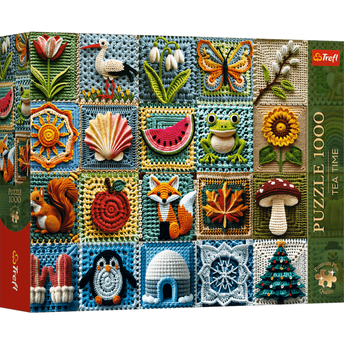 Puzzle Premium Plus Quality 1000 el. Tea Time: Szydełkowanie - Cztery Pory Roku - opakowanie