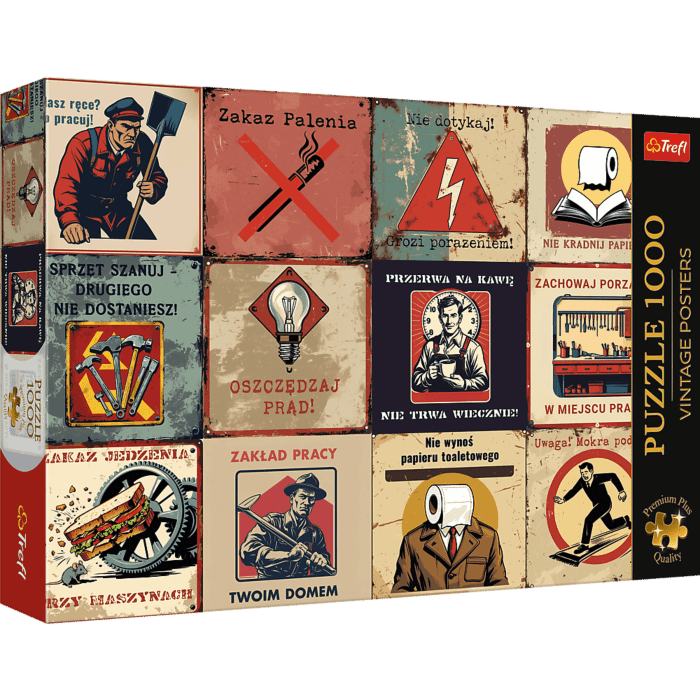 Puzzle Premium Plus Quality 1000 el. Retro plakaty - opakowanie Puzzle Premium Plus Quality 1000 el. Retro plakaty - opakowanie
