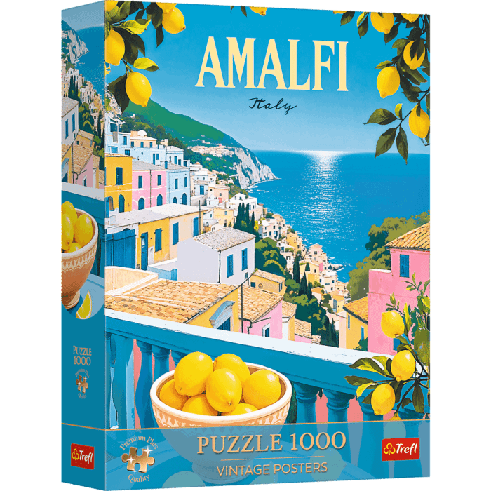 Puzzle Premium Plus Quality Vintage Poster 1000 el. Amalfi, Włochy - opakowanie 