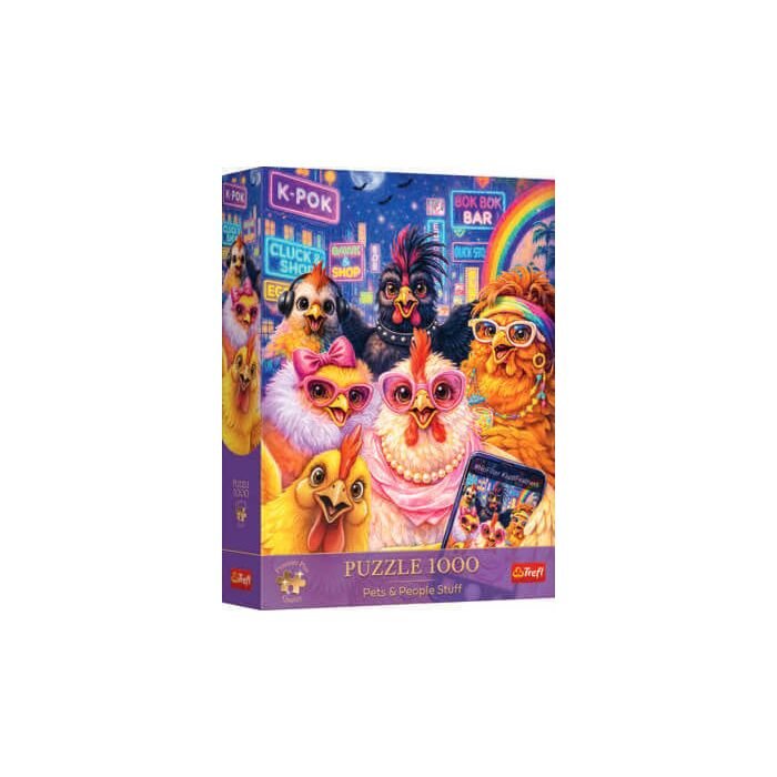 Puzzle Premium Plus Quality Pets & People Stuff 1000 el. Selfie z kurami - opakowanie 