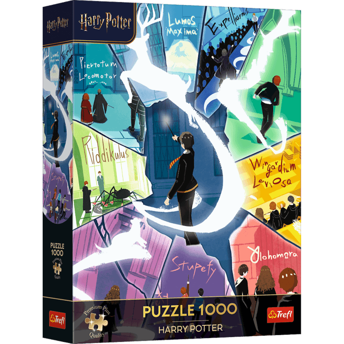Puzzle 1000 el. Premium Plus Quality, Harry Potter, Zaklęcia i patronusy - opakowanie