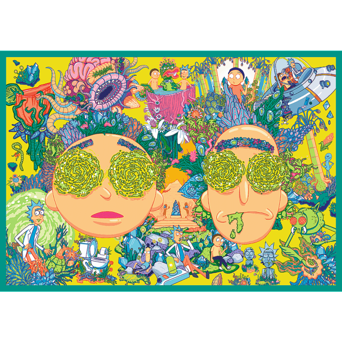 Puzzle Rick i Morty 4 x 250 el. Zakręcony świat Ricka i Morty'ego - zawartość opakowania 1