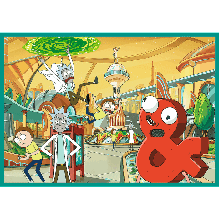 Puzzle Rick i Morty 4 x 250 el. Zakręcony świat Ricka i Morty'ego - zawartość opakowania 2
