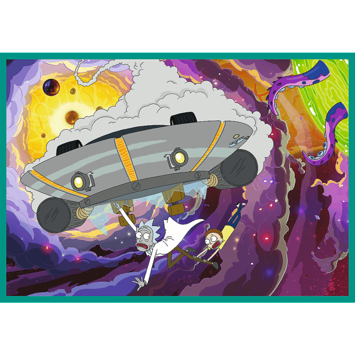 Puzzle Rick i Morty 4 x 250 el. Zakręcony świat Ricka i Morty'ego - zawartość opakowania 3