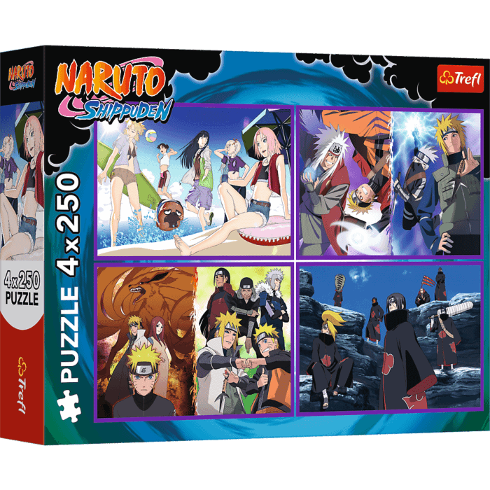 Puzzle Naruto Shippuden 4 x 250 el. Przygody Naruto Uzumaki - opakowanie Puzzle Naruto Shippuden 4 x 250 el. Przygody Naruto Uzumaki - opakowanie