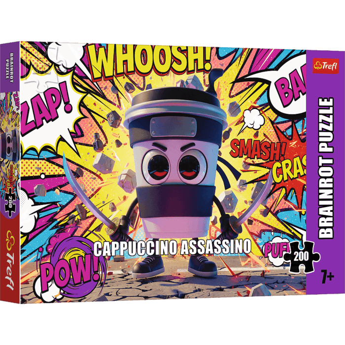 Puzzle 200 el. BrainRots, Cappuccino Assassino - opakowanie 