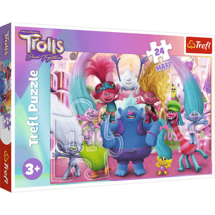 Puzzle 24 Maxi Trolls W świecie Trolli - opakowanie 