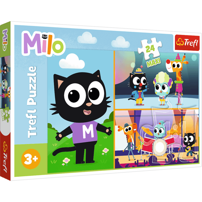 Puzzle 24 maxi Milo, Przygody małego Kotka Milo - opakowanie Puzzle 24 maxi Milo, Przygody małego Kotka Milo - opakowanie