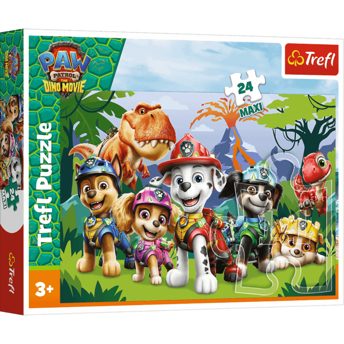Puzzle 24 Maxi Psi Patrol, Prehistoryczna przyjaźń - opakowanie 