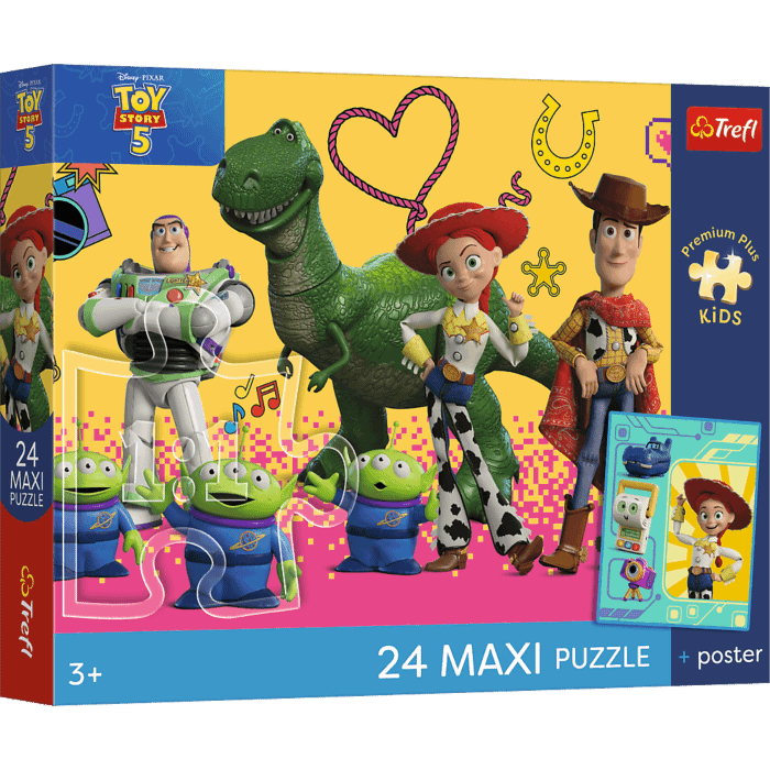 Puzzle Premium Plus Kids 24 Maxi, Toy Story - Zabawki i przyjaciele + kolekcjonerski plakat - opakowanie 