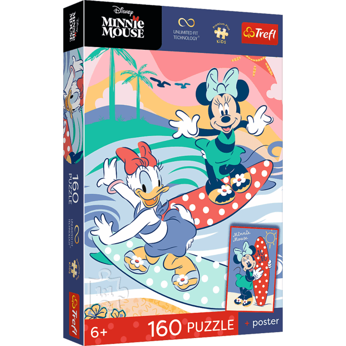 Puzzle Premium Plus Kids UFT, Disney 160 el. Piękna myszka + kolekcjonerski plakat - opakowanie 