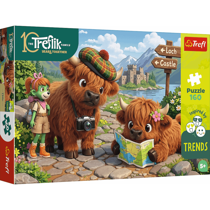 Puzzle Rodzina Treflików, Inspired By Trends 160 el. Urocza Krówka - opakowanie