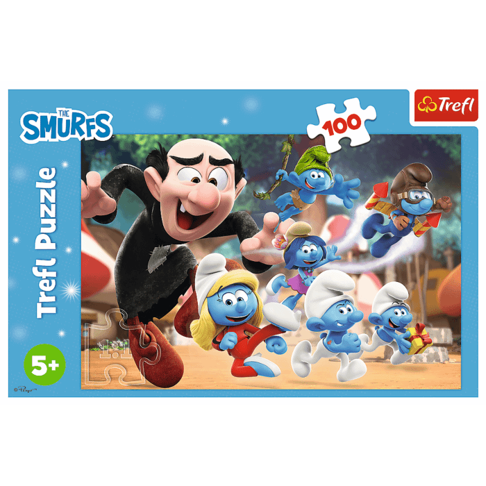 Puzzle Smerfy 100 el. Nauki Papy Smerfa - przód opakowania