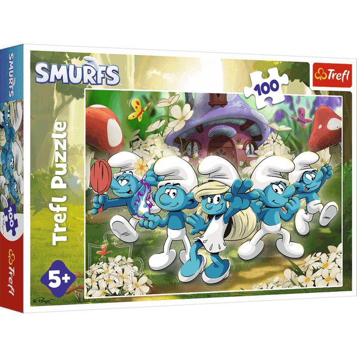 Puzzle Smerfy 100 el. Poznaj Smerfy - opakowanie Puzzle Smerfy 100 el. Poznaj Smerfy - opakowanie