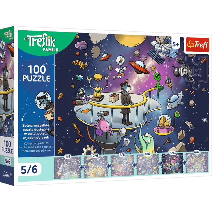 Puzzle UFT Rodzina Treflików 100 el. Bert w kosmosie - opakowanie