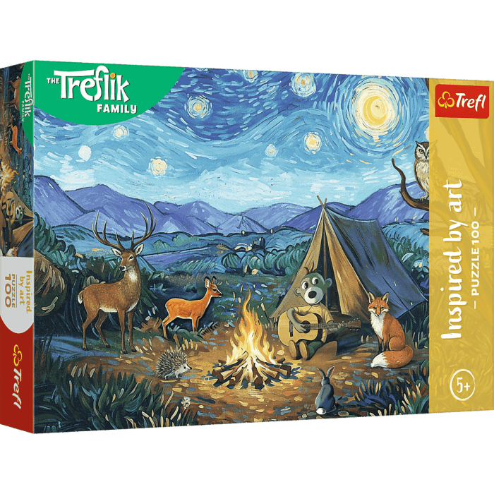 Puzzle 100 el. Inspired By Art Przy ognisku Rodzina Treflików - pudełko