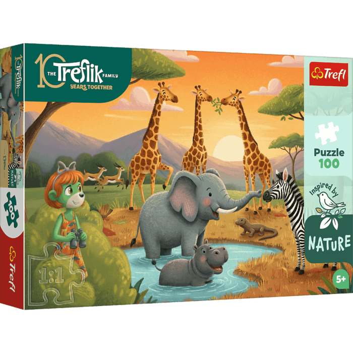 Puzzle Rodzina Treflików, Inspired By Nature 100 el. Wesoła ferajna - opakowanie 
