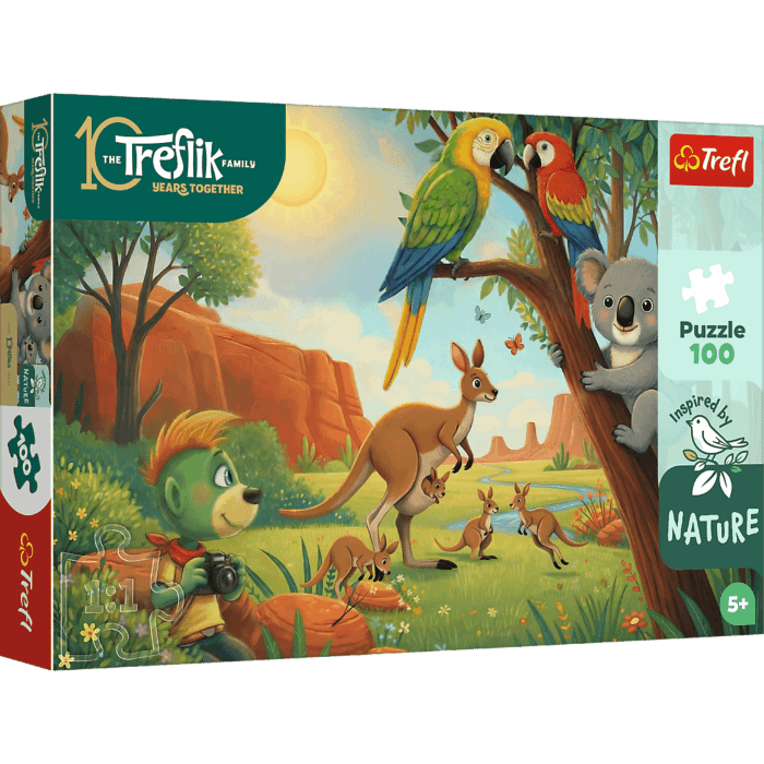 Puzzle Rodzina Treflików, Inspired By Nature 100 el. Koala i kangury - opakowanie 