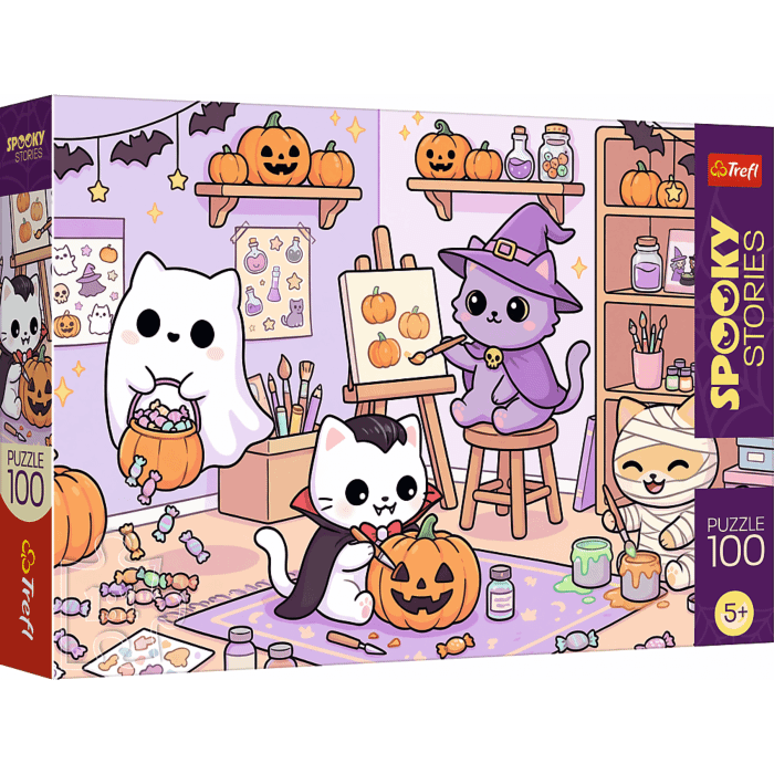 Puzzle 100 el. Spooky Stories - Mała pracownia magii - opakowanie 
