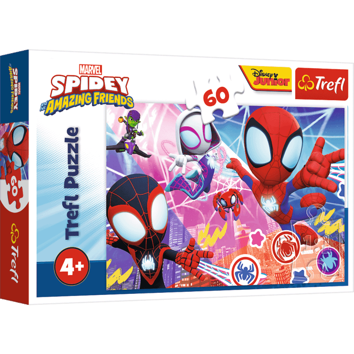 Puzzle 60 el. Bohaterska przygoda, Spidey - opakowanie