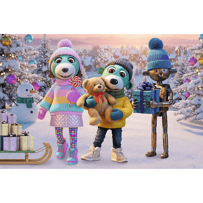 Puzzle Rodzina Treflików 60 el. Zimowy Robobot | Trefl