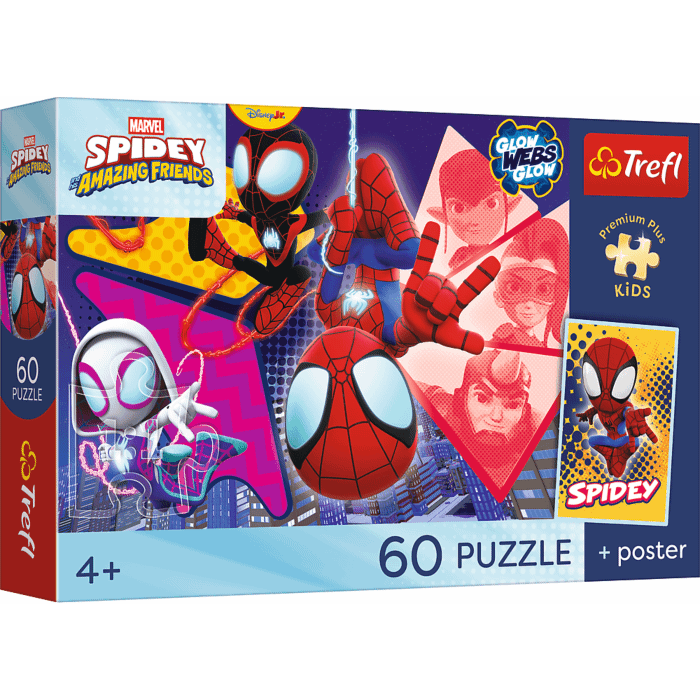 Puzzle Premium Plus Kids, Marvel 60 el. Niesamowita przygoda + kolekcjonerski plakat - opakowanie 