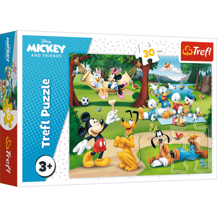 Puzzle 30 el. Myszka Mickey nad jeziorem - opakowanie 