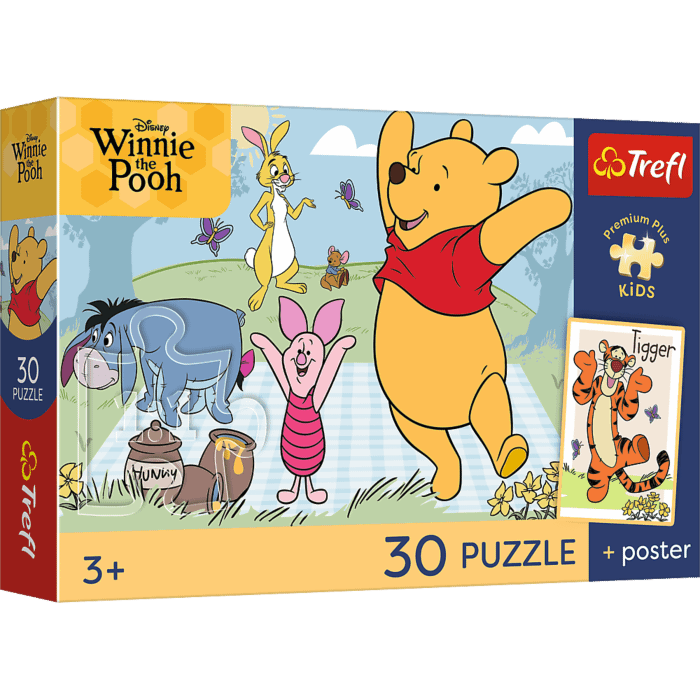 Puzzle Premium Plus Kids, Disney Kubuś Puchatek 30 el. Słodkie chwile + kolekcjonerski plakat - opakowanie 