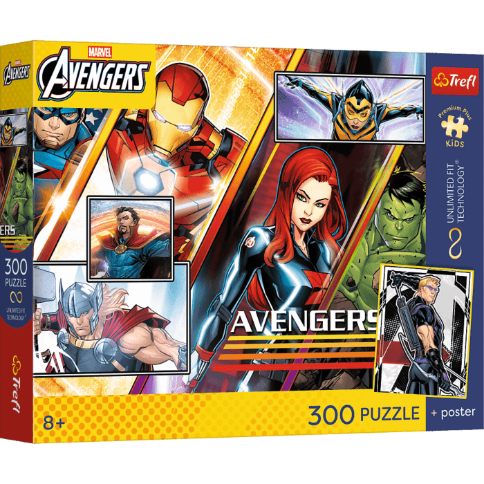 Puzzle Premium Plus Kids UFT, Disney 300 el. Siła Drużyny + kolekcjonerski plakat - opakowanie 