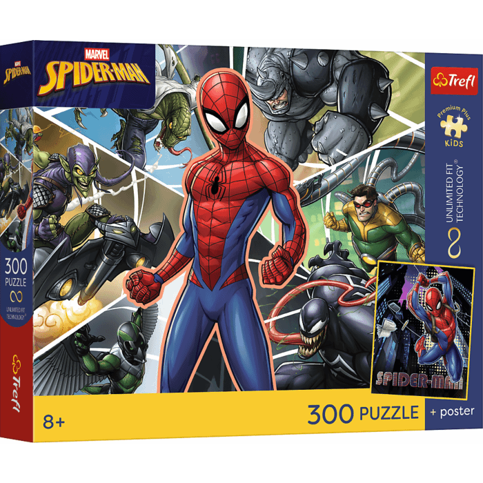 Puzzle Premium Plus Kids UFT, Marvel 300 el. Ukryty bohater + kolekcjonerski plakat - opakowanie 