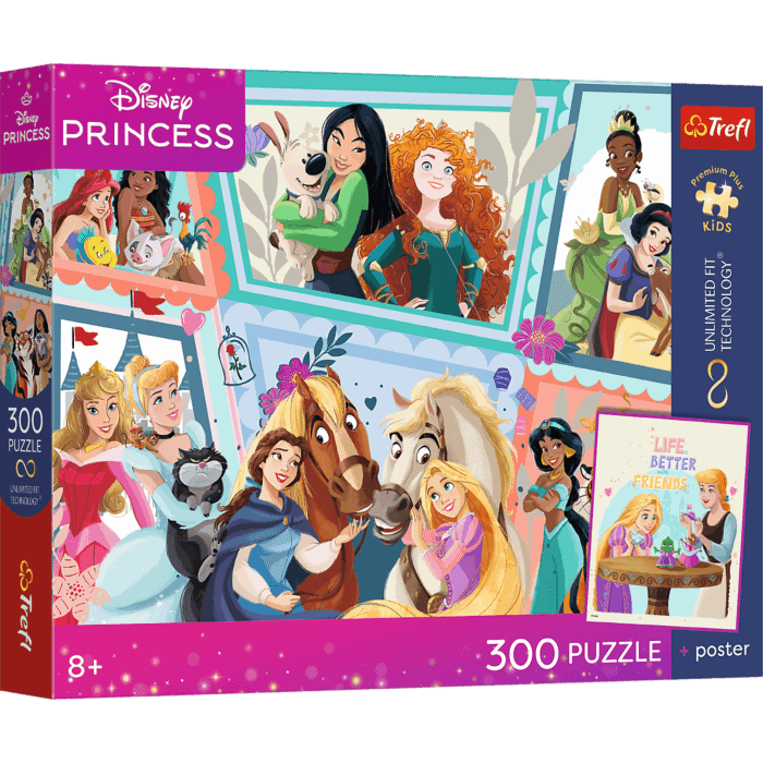 Puzzle Premium Plus Kids UFT, Disney 300 el. Cudowny bal + kolekcjonerski plakat - opakowanie 