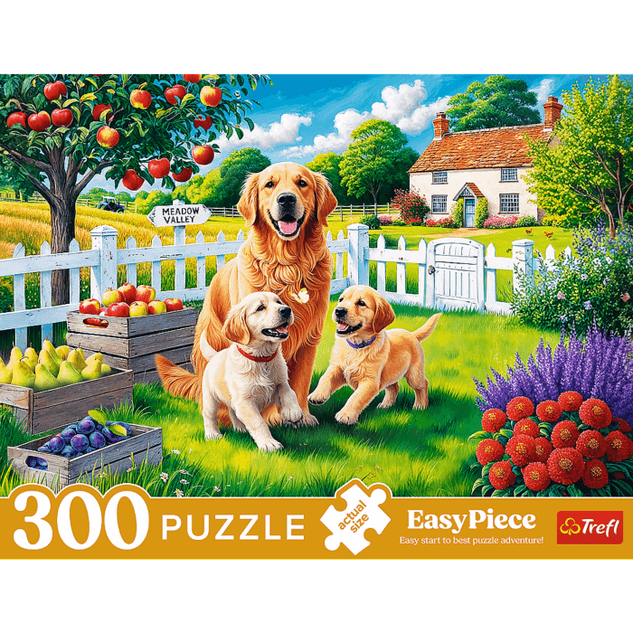 Puzzle EasyPiece 300 el. Pieski na wsi - przód opakowania