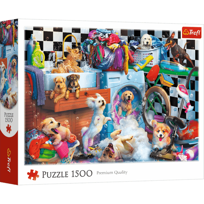 Puzzle 1500 el. Psie szaleństwo - opakowanie 