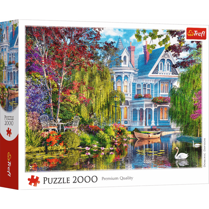 Puzzle 2000 el. Dom nad jeziorem - opakowanie 