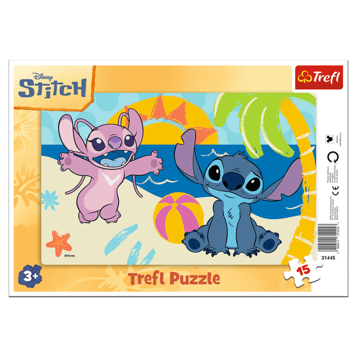 Puzzle ramkowe 15 el. Lilo & Stitch, W cieniu palm 