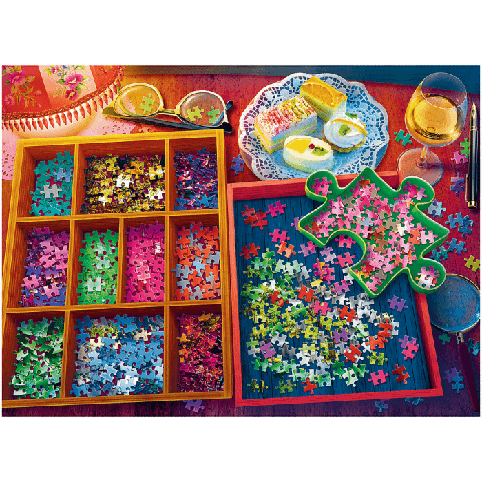Zawartość opakowania puzzli 3000 el. Wieczór z puzzlami
