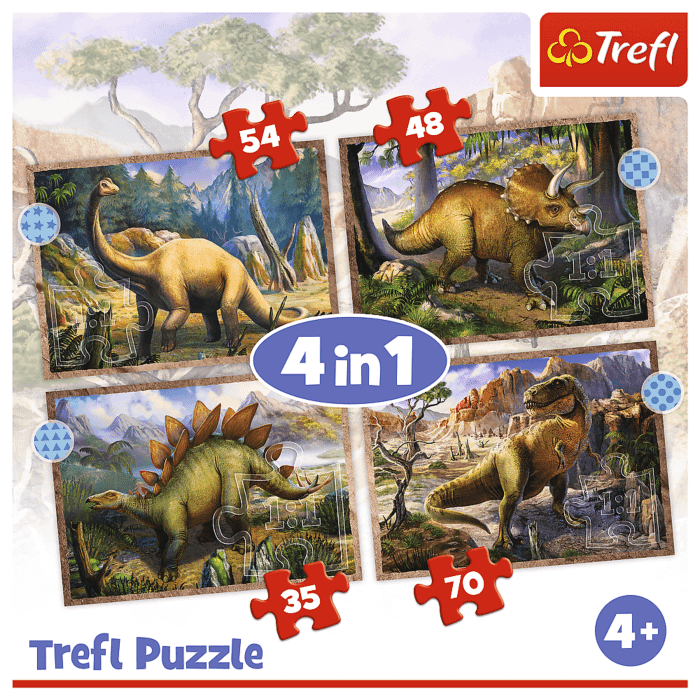 4 w 1 Puzzle dinozaury trefl