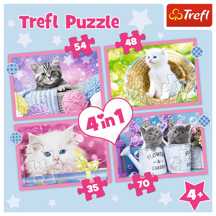 Puzzle 4 w 1 Trefl Kotki 