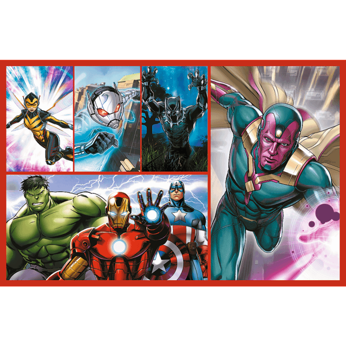 Puzzle Marvel 2 x 70 el. Zostań bohaterem - zawartość opakowania