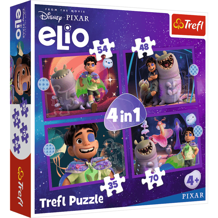 Puzzle 4w1 Elio, Pozaziemskie misje Elio - opakowanie