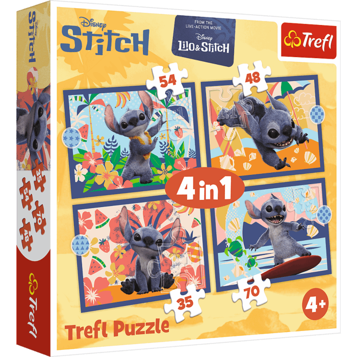 Puzzle 4w1 Lilo & Stitch, Wakacje na Hawajach - opakowanie Puzzle 4w1 Lilo & Stitch, Wakacje na Hawajach - opakowanie