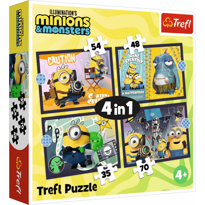 Puzzle 4w1 Nowe przygody Minionków - opakowanie