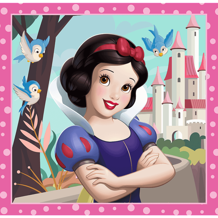 Puzzle 3w1 Disney, Piękne kwiaty - zawartość opakowania 1/3