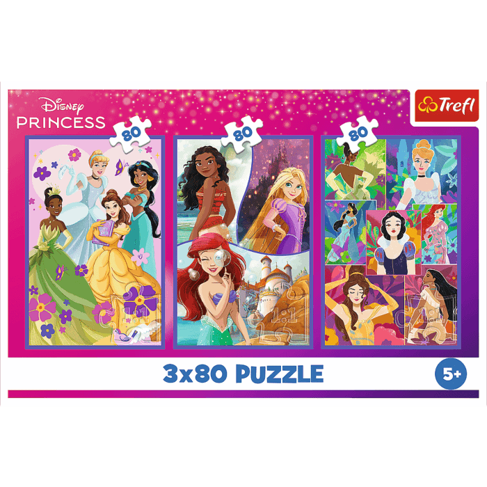 Puzzle Disney 3 x 80 el. Księżniczki przyjaciółki | Trefl