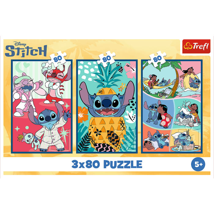 ♡♡ xytgh847♡♡ Puzzle Lilo & Stitch 3 x 80 el. Świat Stitcha | Trefl